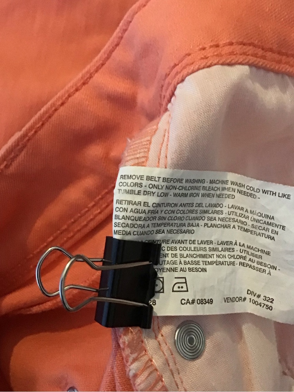 383 Gloria Vanderbilt Coral Crop Capri Pants - Picture 8 of 9